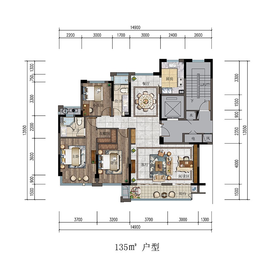 戶型2 建筑面積：135㎡