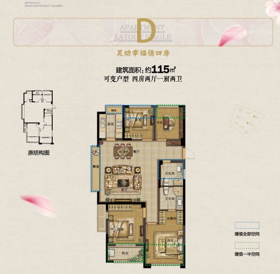 D戶型 建筑面積：115㎡