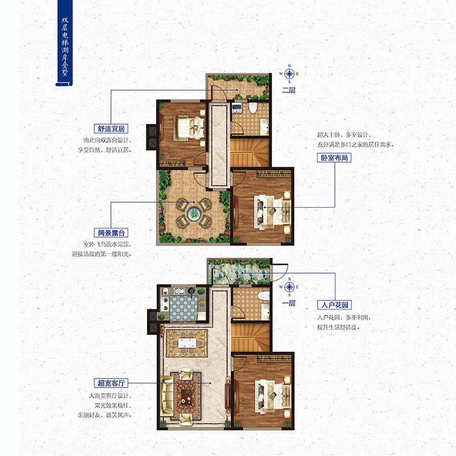 疊拼I戶型 建筑面積：約142㎡ 三室兩廳兩衛(wèi)